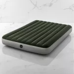 INTEX Queen Dura Beam felfújható vendégágy, 152 x 203 x 25 cm, szürke, plüss felső rész, vízálló, elemes pumpával (64779)