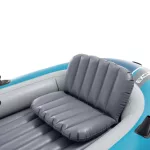 Felfújható csónak szett, Intex Excursion 4, 315 x 165 x 43 cm, kék, négyszemélyes, megerősített PVC, felfújható ülésekkel, pumpával és evezőkkel (66324)