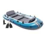 Felfújható csónak szett, Intex Excursion 5, 366 x 168 x 43 cm, kék, ötszemélyes, megerősített PVC, pumpával és evezőkkel (66325)