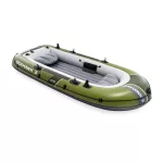 Felfújható csónak szett, Intex Seahawk 3, 295 x 137 x 43 cm, zöld, háromszemélyes, megerősített PVC, pumpával és evezőkkel (66333)