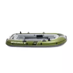 Felfújható csónak szett, Intex Seahawk 3, 295 x 137 x 43 cm, zöld, háromszemélyes, megerősített PVC, pumpával és evezőkkel (66333)