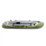 Felfújható csónak szett, Intex Seahawk 4, 351 x 145 x 48 cm, zöld, négyszemélyes, megerősített PVC, pumpával és evezőkkel (66334)
