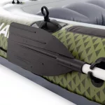 Felfújható csónak szett, Intex Seahawk 4, 351 x 145 x 48 cm, zöld, négyszemélyes, megerősített PVC, pumpával és evezőkkel (66334)