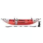 Felfújható kajak, Intex Excursion Pro K1, 305 x 91 x 46 cm, piros/szürke, egyszemélyes, megerősített PVC, felfújható üléssel, pumpával és evezőkkel (68303)