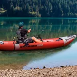 Felfújható kajak, Intex Excursion Pro K1, 305 x 91 x 46 cm, piros/szürke, egyszemélyes, megerősített PVC, felfújható üléssel, pumpával és evezőkkel (68303)