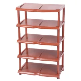   Top! Strend Pro 5 polcos műanyag cipőtároló, barna, 48 x 30,5 x 86 cm