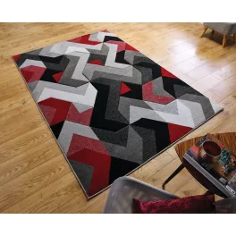 TOP! FL. AURORA SZÜRKE/PIROS 160X230 szőnyeg