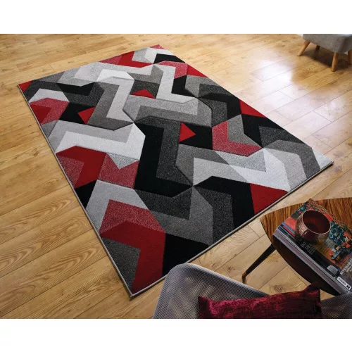 TOP! FL. AURORA SZÜRKE/PIROS 160X230 szőnyeg