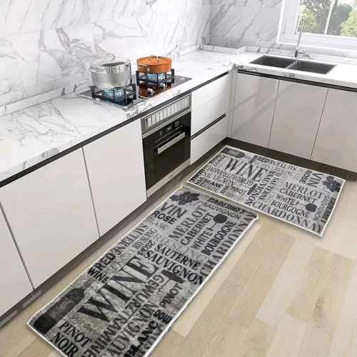 TOP! MY. SIL Konyhai szőnyeg 2 részes szett 38x58cm+38x117cm-wine oliva