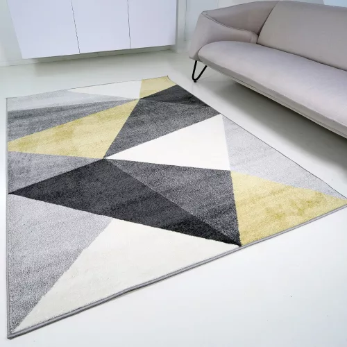 TOP! Berlin F8001 sárga-szürke 60x100cm- modern szőnyeg
