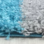 TOP! Ay. life 1501 türkiz 80x150cm - kockás shaggy szőnyeg