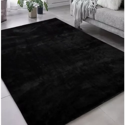 TOP! Den. Olívia Fekete  Puha Szőnyeg 66x110cm-hátul gumis