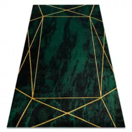  TOP! Kab. EMERALD szőnyeg 1022 glamour, elegáns geometriai, márvány üveg zöld / arany 200x290 cm