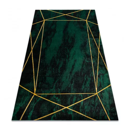 TOP! Kab. EMERALD szőnyeg 1022 glamour, elegáns geometriai, márvány üveg zöld / arany 200x290 cm