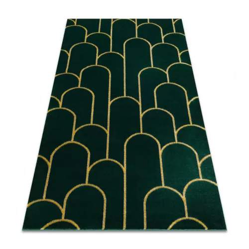 TOP! Kab. EMERALD szőnyeg 1021 glamour, elegáns art deco, üveg zöld / arany 80x150 cm