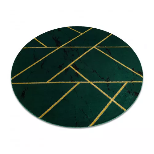 TOP! Kab. EMERALD szőnyeg 1012 kör - glamour, elegáns márvány, geometriai üveg zöld / arany kör 160 cm