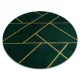 TOP! Kab. EMERALD szőnyeg 1012 kör - glamour, elegáns márvány, geometriai üveg zöld / arany kör 160 cm