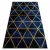 TOP! Kab. EMERALD szőnyeg 1020 glamour, elegáns márvány, háromszögek sötétkék / arany 120x170 cm