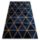 TOP! Kab. EMERALD szőnyeg 1020 glamour, elegáns márvány, háromszögek sötétkék / arany 120x170 cm