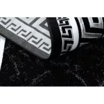 TOP! Kab. Modern GLOSS szőnyeg 2813 87 elegáns, görög fekete / szürke 80x150 cm