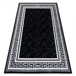   TOP! Kab. Modern GLOSS szőnyeg 2813 87 elegáns, görög fekete / szürke 80x200 cm