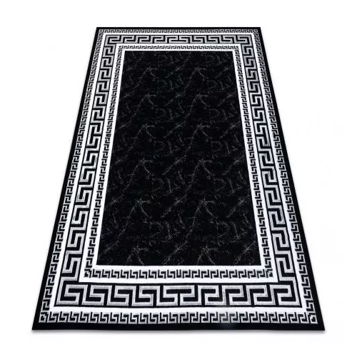 TOP! Kab. Modern GLOSS szőnyeg 2813 87 elegáns, görög fekete / szürke 80x200 cm