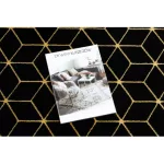 TOP! Kab. Modern GLOSS szőnyeg, futószőnyeg 409C 86 Kocka elegáns, glamour, art deco fekete / arany 60x300 cm
