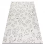 TOP! Kab. Fonott sizal flat szőnyeg 48774/367 Levelek Madarak krém szürke 160x230 cm