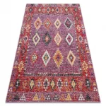 TOP! Kab. Modern szőnyeg MUNDO D7701 gyémánt boho szabadtéri rózsaszín / bézs  140x190 cm