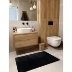TOP! Kab. Modern, mosható szőnyeg POSH shaggy, plüss, vastag, csúszásgátló, fekete 80x150 cm