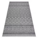 TOP! Kab. Fonott sizal szőnyeg SION Cikcakk, gyémánt Boho 22168 lapos szövött fekete / ecru 140x190 cm