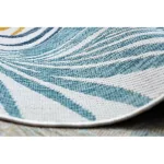 TOP! Kab. Fonott sizal szőnyeg COOPER pálmalevelek, tropikus 22258 ecru / sötétkék 120x170 cm