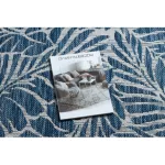 TOP! Kab. Fonott sizal szőnyeg SION Levelek 22151 lapos szövött ecru / sötétkék 200x290 cm