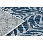 TOP! Kab. Fonott sizal szőnyeg SION Levelek 22151 lapos szövött ecru / sötétkék 200x290 cm
