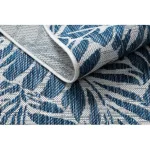 TOP! Kab. Fonott sizal szőnyeg SION Levelek 22151 lapos szövött ecru / sötétkék 200x290 cm