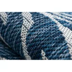 TOP! Kab. Fonott sizal szőnyeg SION Levelek 22151 lapos szövött ecru / sötétkék 200x290 cm