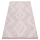 TOP! Kab. Fonott Sizal szőnyeg boho MOROC gyémánt 22312 rojt - két szintű gyapjú rózsaszín / krém, újrahasznosított szőnyeg 117x170 cm