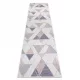 TOP! Kab. Fonott sizal szőnyeg SION futószőnyeg Geometriai, háromszögek 3006 lapos szövött ecru / rózsaszín 80x300 cm