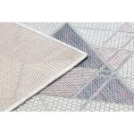 TOP! Kab. Fonott sizal szőnyeg SION futószőnyeg Geometriai, háromszögek 3006 lapos szövött ecru / rózsaszín 80x300 cm