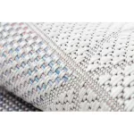 TOP! Kab. Fonott sizal szőnyeg SION futószőnyeg Geometriai, háromszögek 3006 lapos szövött ecru / rózsaszín 80x300 cm