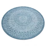 TOP! Kab. Fonott sizal szőnyeg LOFT 21207 Rozetta Kör boho elefántcsont/ezüst/kék kerék 160 cm