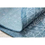 TOP! Kab. Fonott sizal szőnyeg LOFT 21207 Rozetta Kör boho elefántcsont/ezüst/kék kerék 160 cm