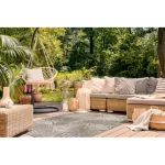 TOP! Kab. Fonott sizal floorlux szőnyeg 20504 levelek pezsgő / sötét szürke dzsungel 80x150 cm