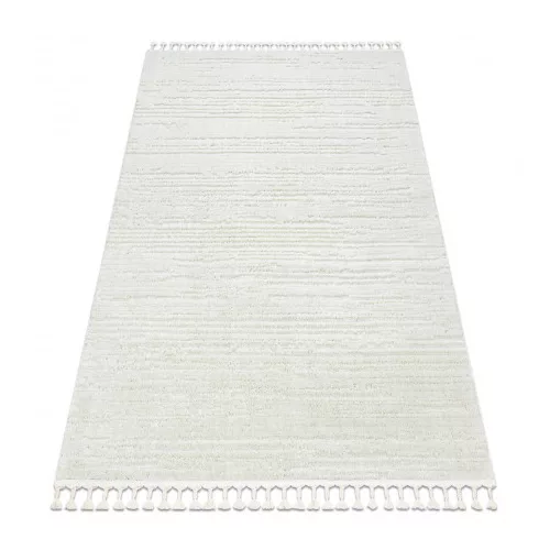 TOP! Kab. Szőnyeg SEVILLA AC53B csíkok fehér ehér Rojt BERBER shaggy 140x190 cm
