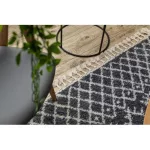 TOP! Kab. Szőnyeg BERBER TANGER B5940 szürke / fehér Rojt shaggy 120x170 cm