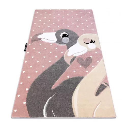 TOP! Kab. PETIT szőnyeg FLAMINGOS Flamingók szív rózsaszín 120x170 cm