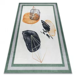  TOP! Kab. ANDRE 1088 mosható szőnyeg Absztrakció csúszásgátló - fehér / zöld 160x220 cm