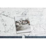 TOP! Kab. ANDRE 1023 mosható szőnyeg Márvány csúszásgátló - fekete / fehér 80x150 cm