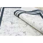 TOP! Kab. ANDRE 1023 mosható szőnyeg Márvány csúszásgátló - fekete / fehér 80x150 cm