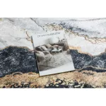 TOP! Kab. ANDRE 1124 mosható szőnyeg Márvány csúszásgátló - fekete 80x150 cm